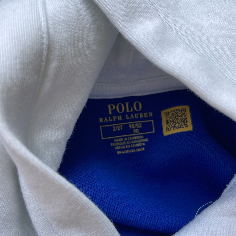 NWOT RALPH LAUREN Logo Double-Knit Hoodie in Sapphire Star Multi color - Picture 3 of 3